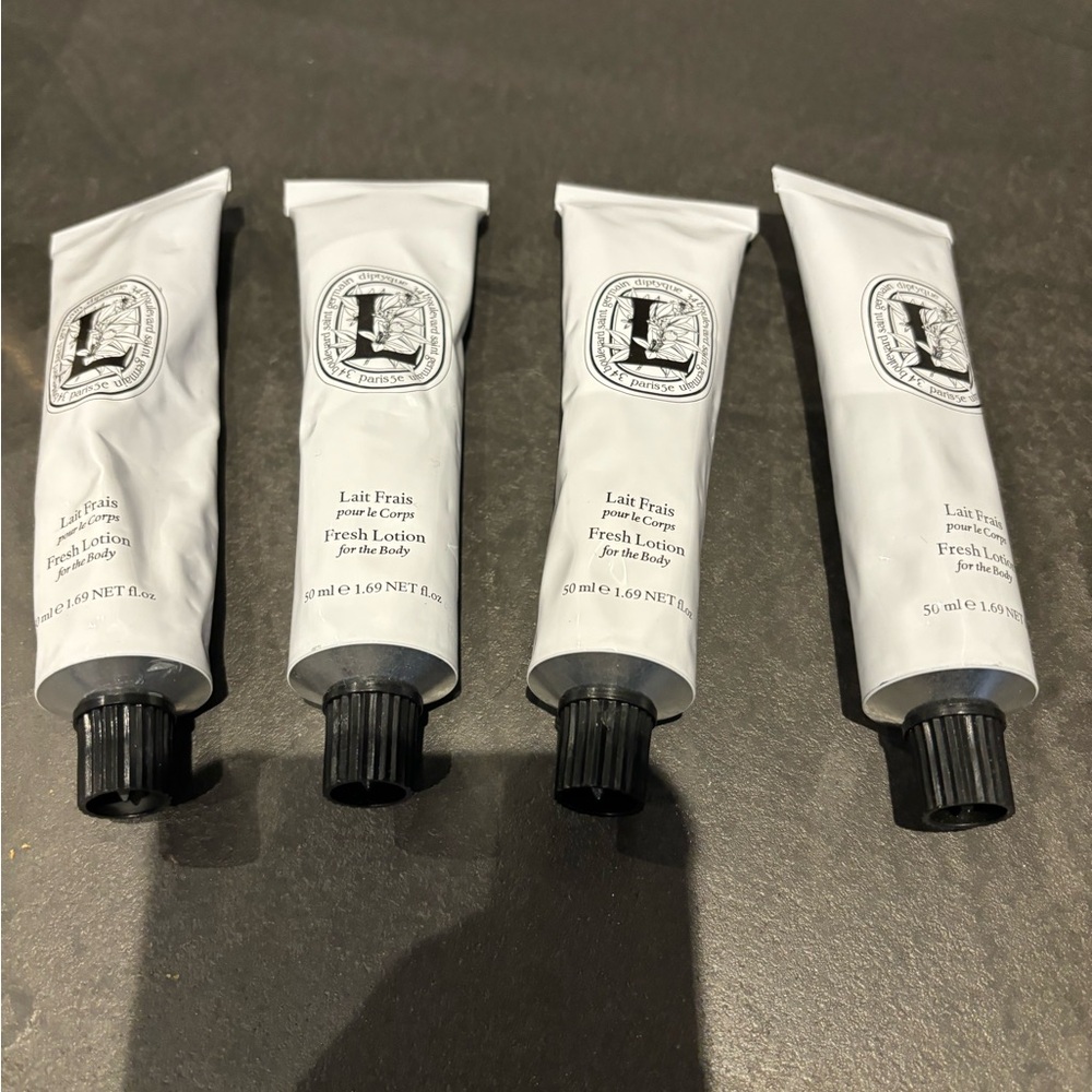 TWO diptyque White & Black Lait Frais Fresh Lotion Body Tubes